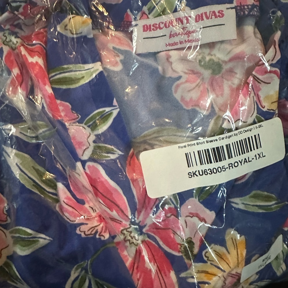 Floral Blue Kimono Cardigan - Picture 3 of 5